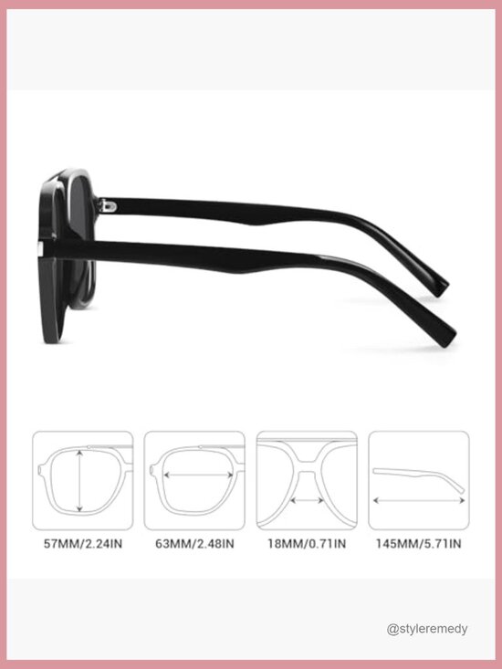 Retro Square Aviator Sunglasses with Polycarbonate Frame